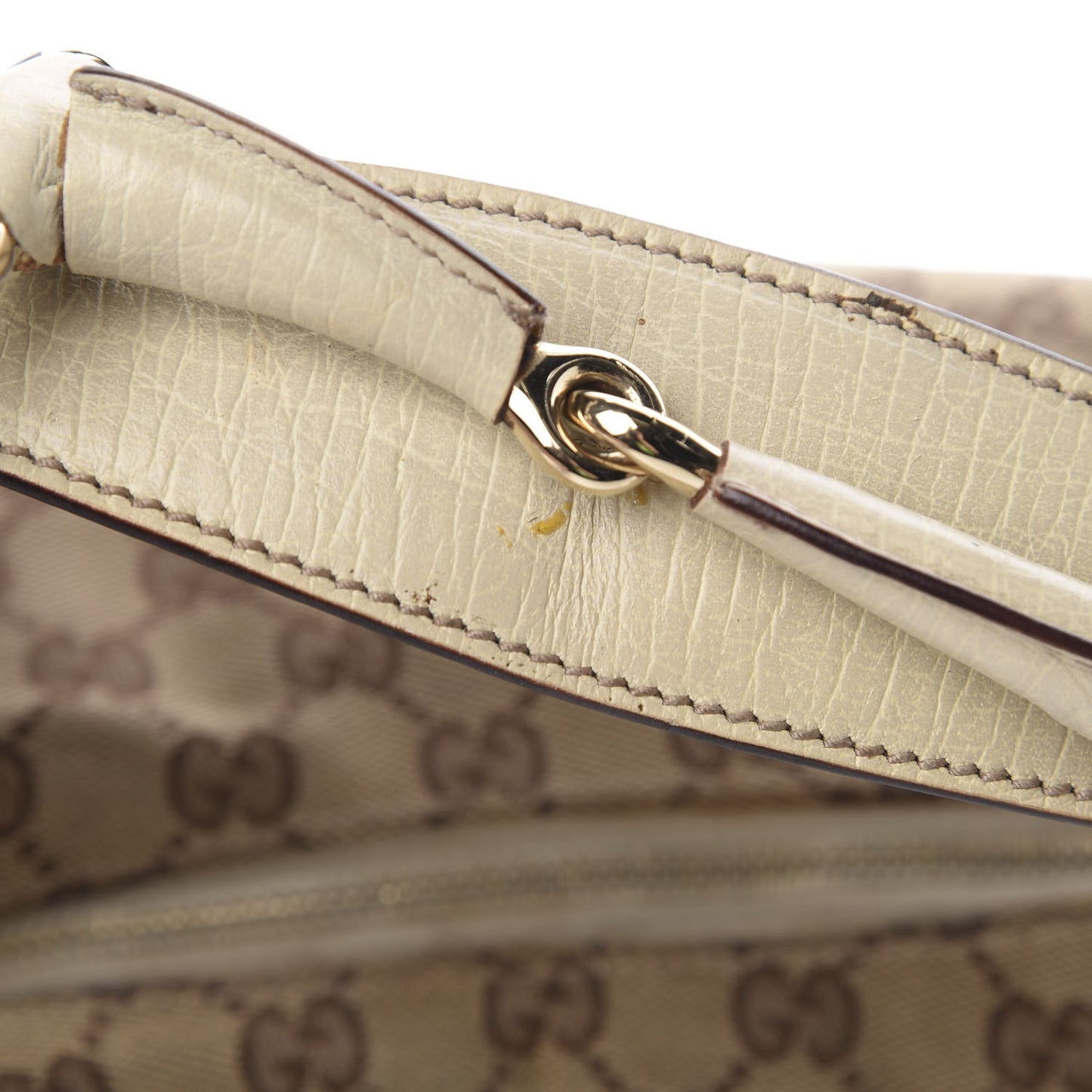 Monogram Medium Horsebit Chain Hobo Off White