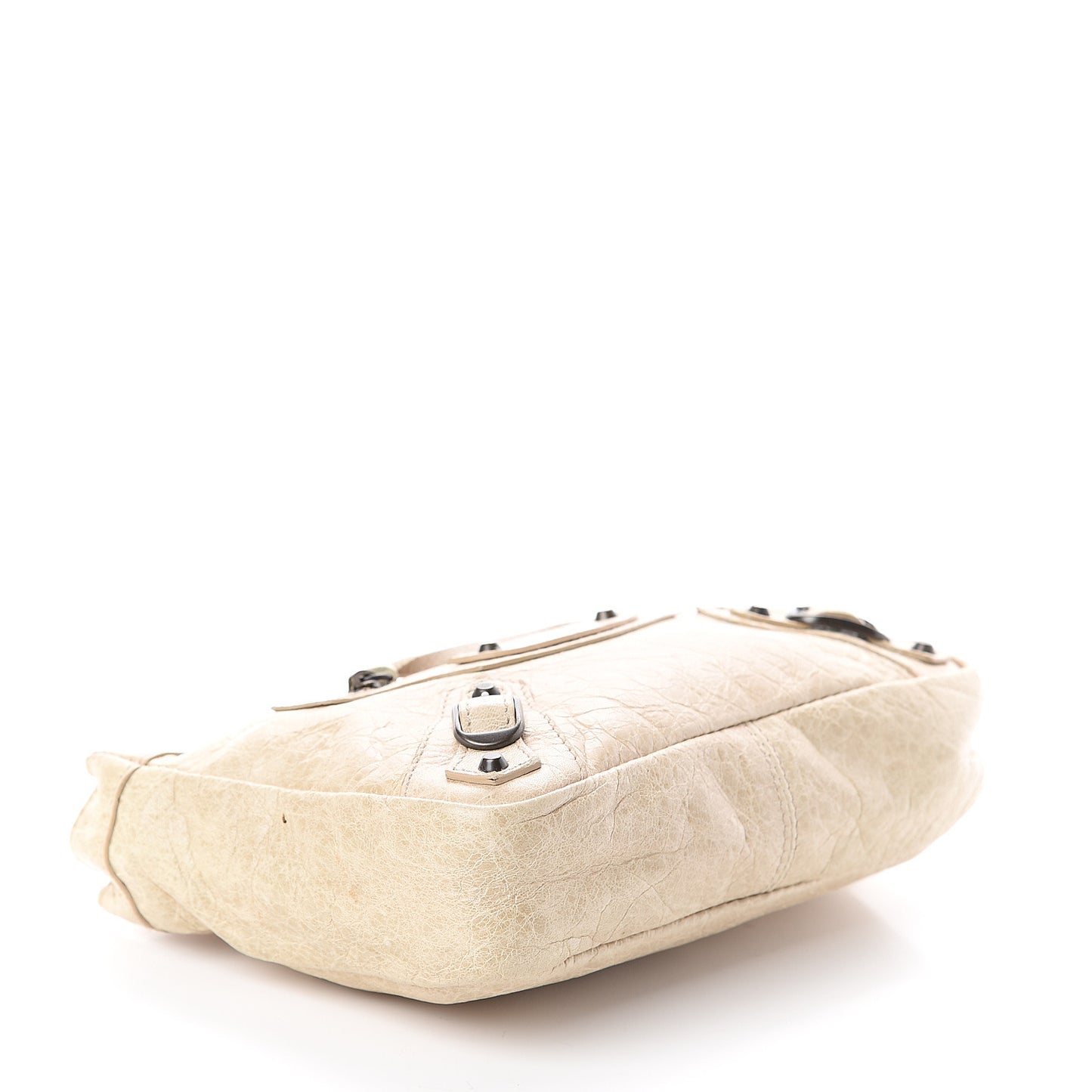Agneau Classic Hardware Porte Toilette Makeup Clutch Beige