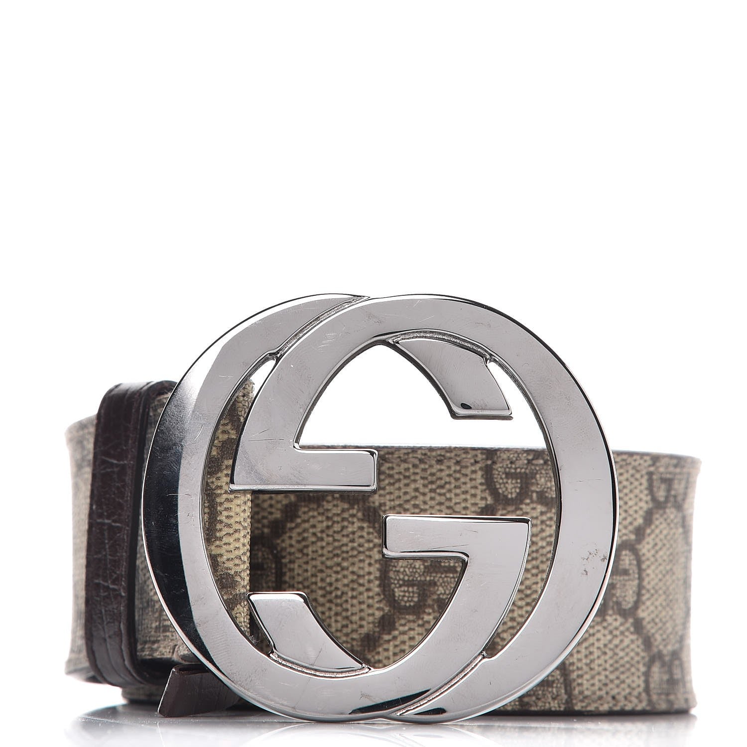 Gucci GG Plus Monogram Interlocking G Belt 90 36 Dark Brown 1 of 8