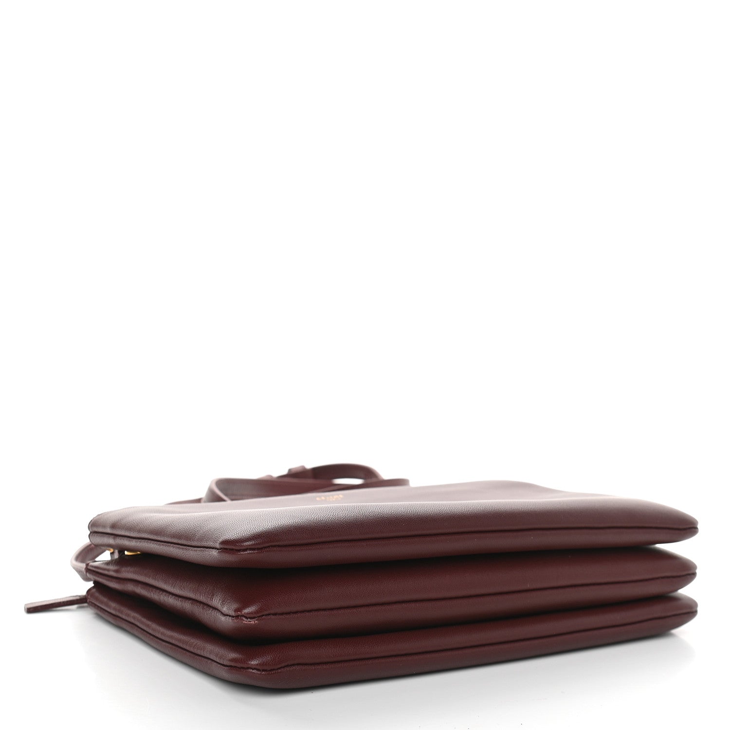 Celine Lambskin Large Trio Crossbody Bag Burgundy 4 of 10