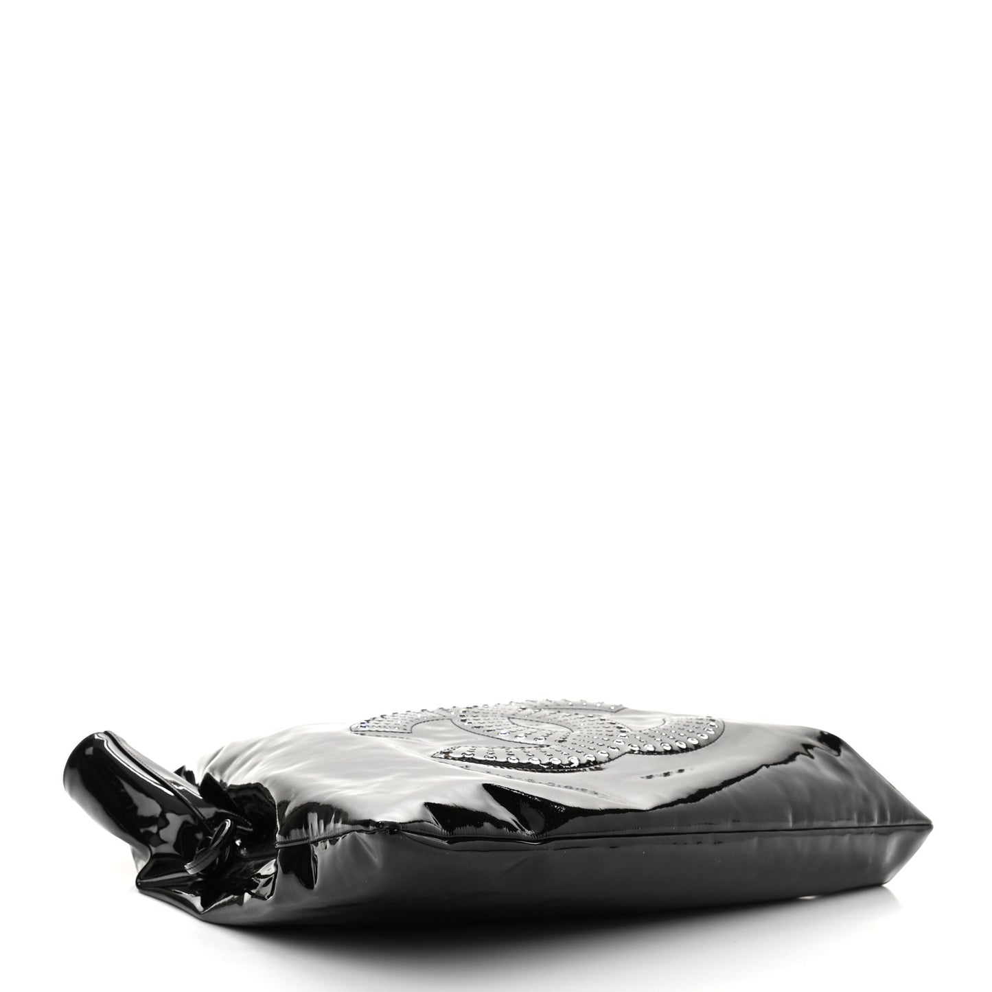 Patent Crystal Strass Bonbons Tote Black