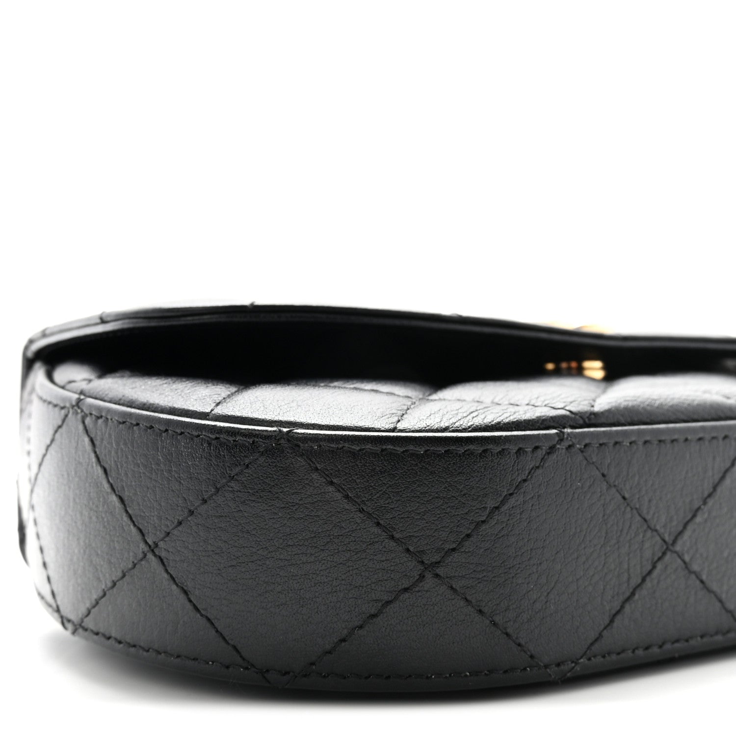 Chanel Shiny Aged Calfskin Quilted Top Handle Clutch With Chain Black 9 of 11