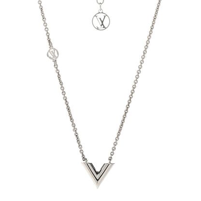 Louis Vuitton Metal Essential V Supple Necklace Silver 1 of 6