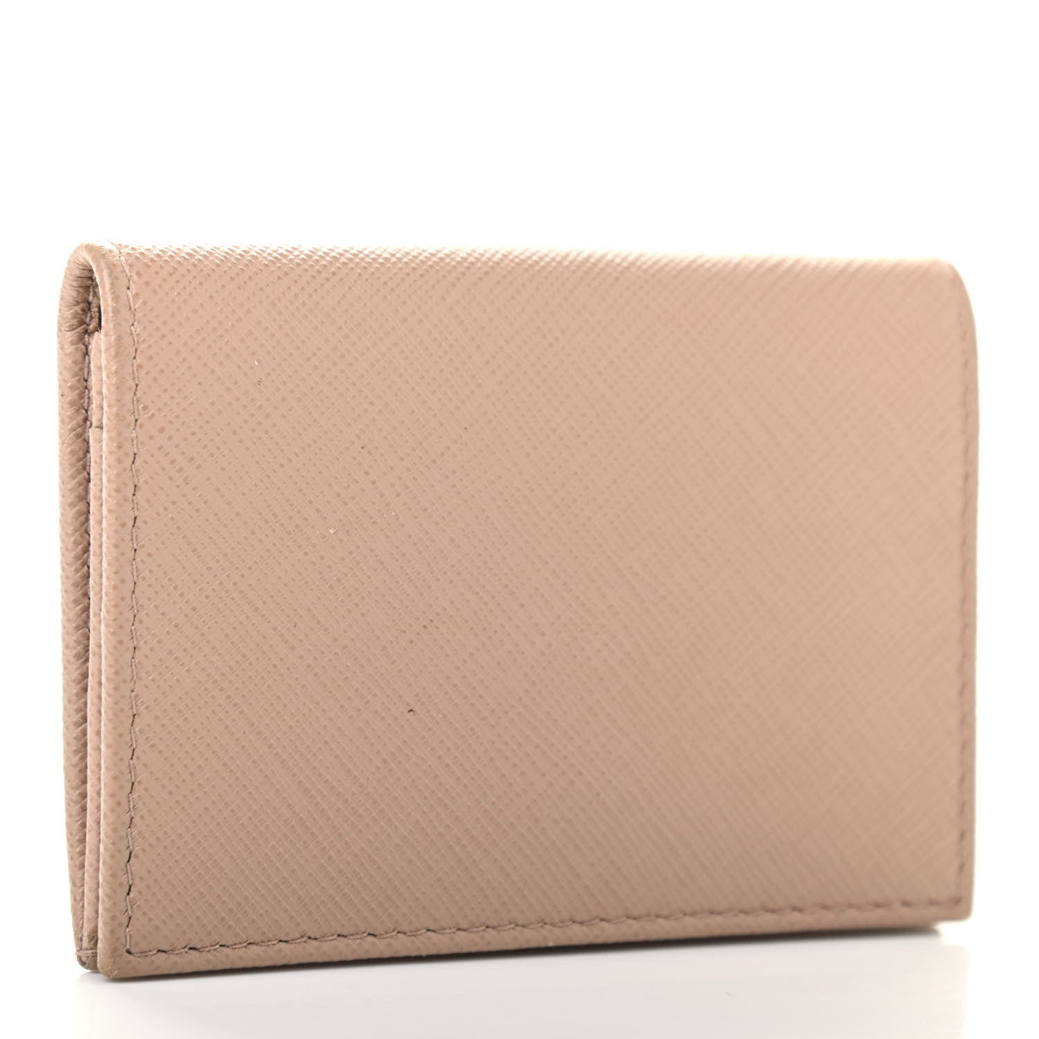 Prada Saffiano Metal Bi-Fold Card Holder Wallet Cammeo 3 of 7