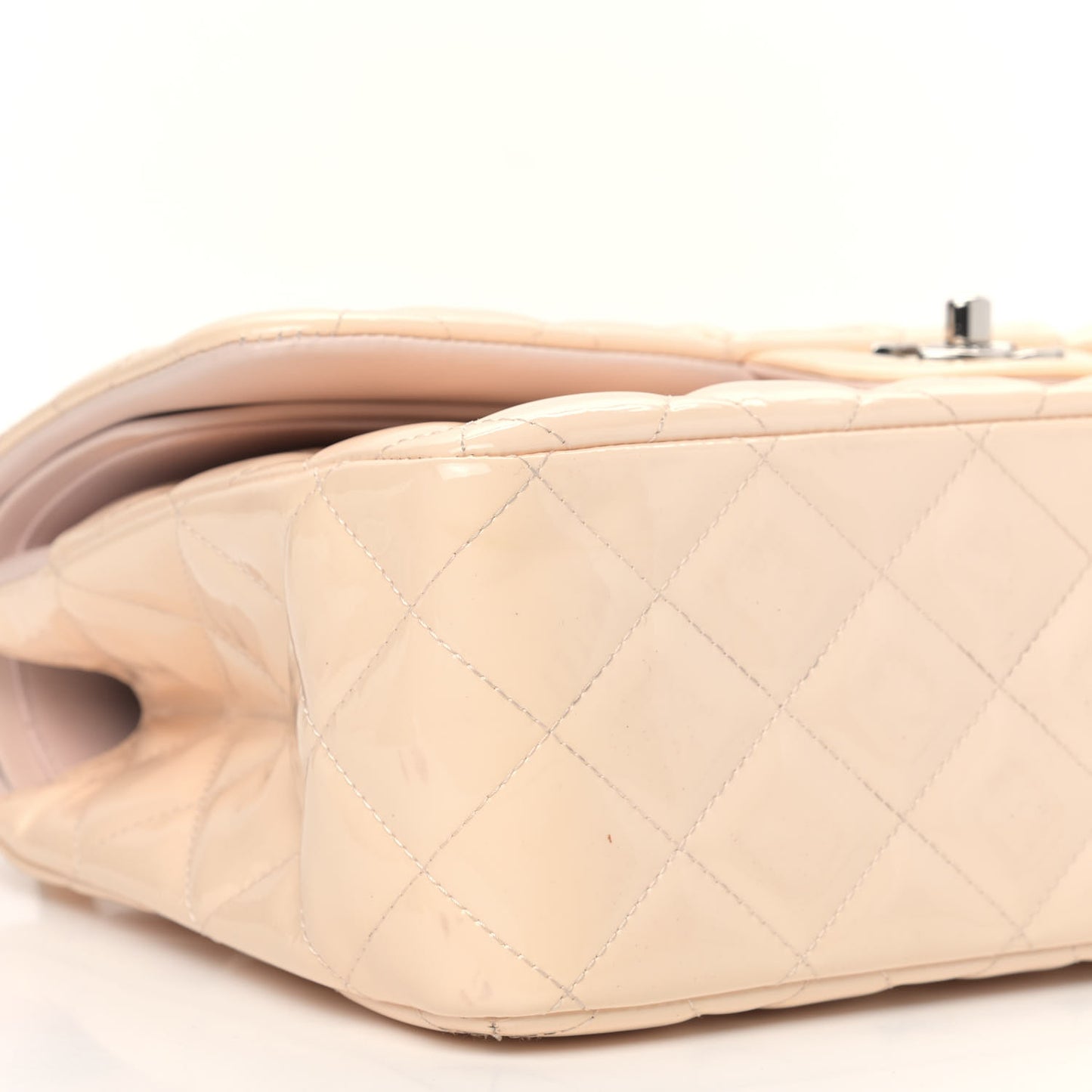 Patent Quilted Jumbo Double Flap Light Pink