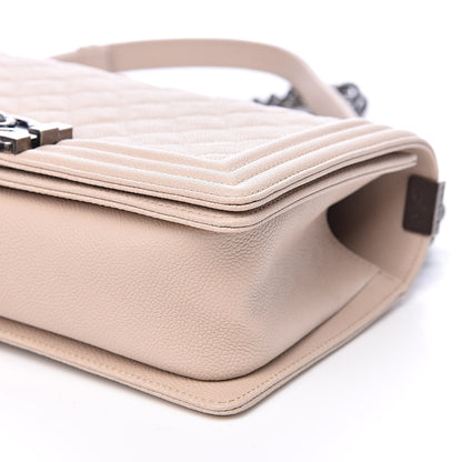 Chanel Caviar Quilted Medium Boy Flap Dark Beige 9 of 11