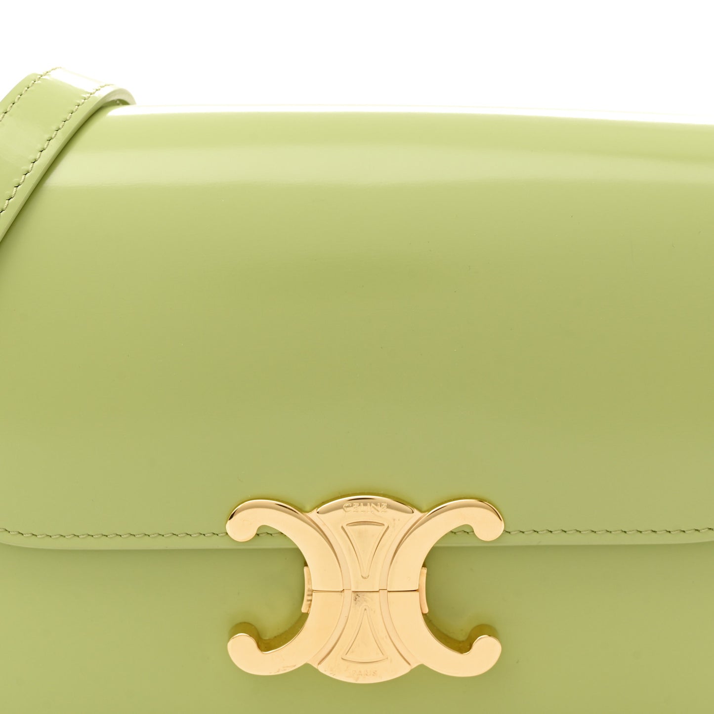 Shiny Calfskin Teen Triomphe Almond Green