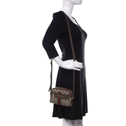 Gucci GG Supreme Monogram Web Mini Ophidia Shoulder Bag Brown 2 of 10