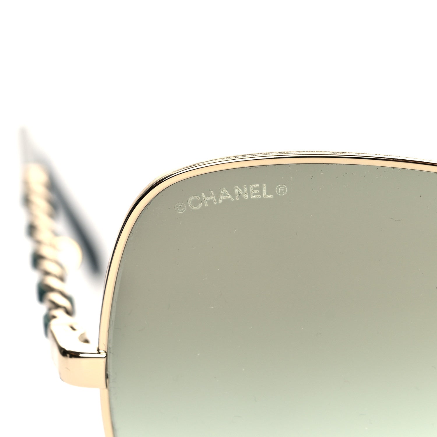 Chanel Metal Square Frame Chain Sunglasses 4274-Q Green 7 of 8
