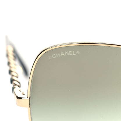 Chanel Metal Square Frame Chain Sunglasses 4274-Q Green 7 of 8