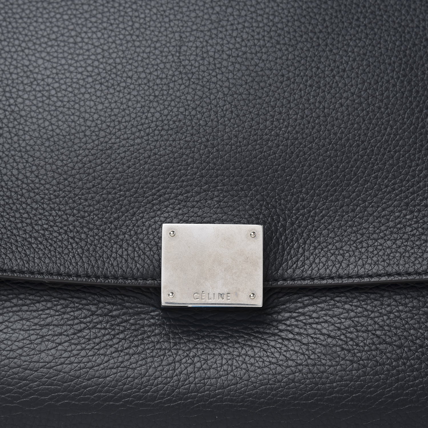 Celine Drummed Calfskin Suede Large Trapeze Black 11 of 11