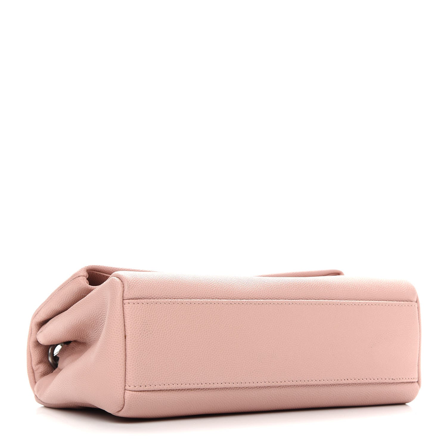 Saint Laurent Grain De Poudre Small West Hollywood Monogram Fold-Over Bag Pale Blush 4 of 9