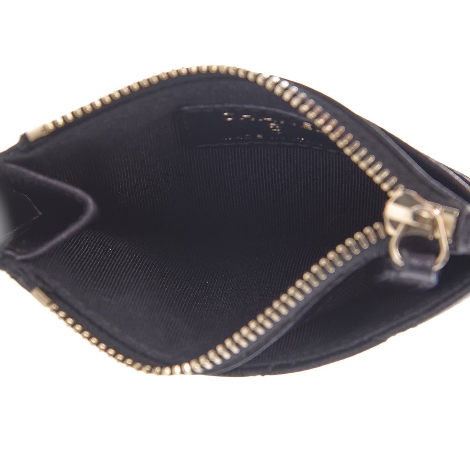 Chanel Letter Calfskin Embossed Quilted CC Zip Card Holder Black 5 of 8