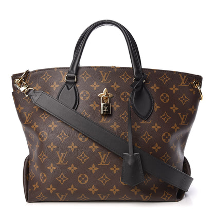 Louis Vuitton Monogram Flower Zipped Tote MM Black 1 of 10