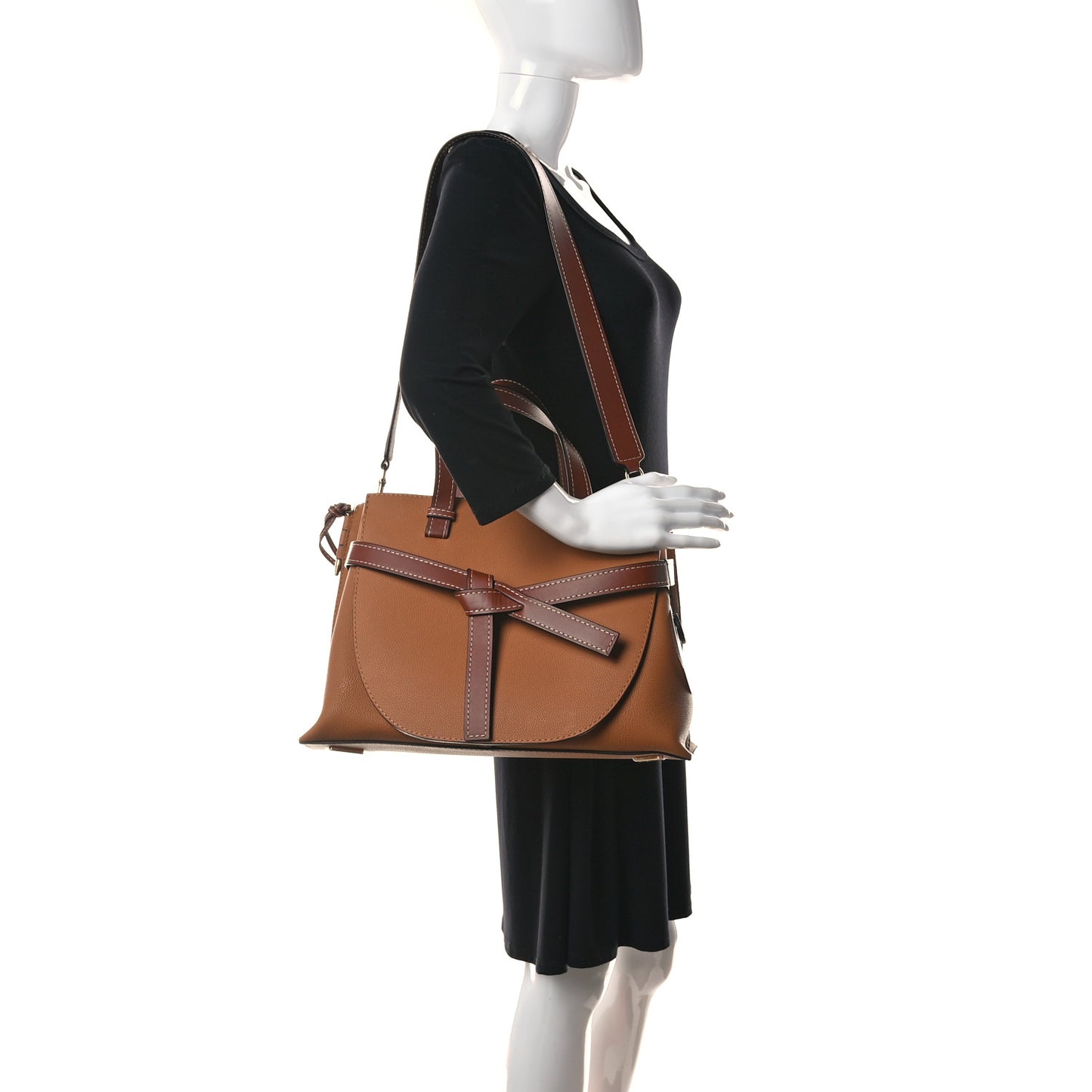 Calfskin Medium Gate Tote Caramel