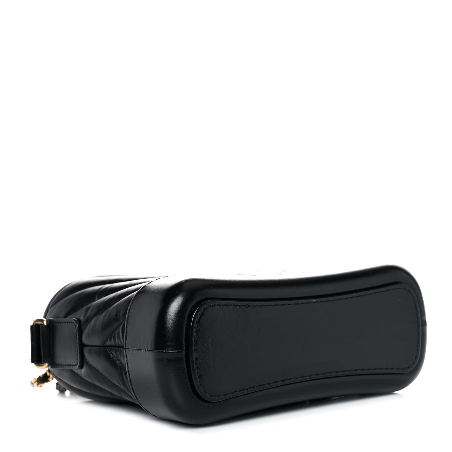 Aged Calfskin Chevron Quilted Small Gabrielle Hobo Black