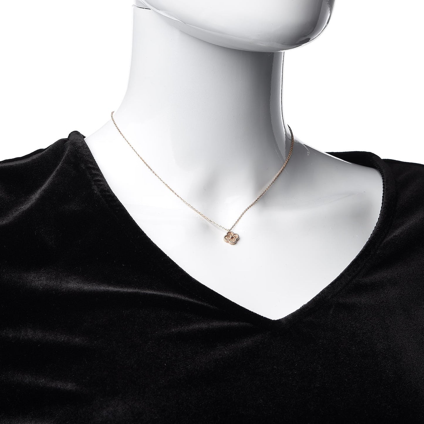 18K Rose Gold Sweet Alhambra Pendant Necklace