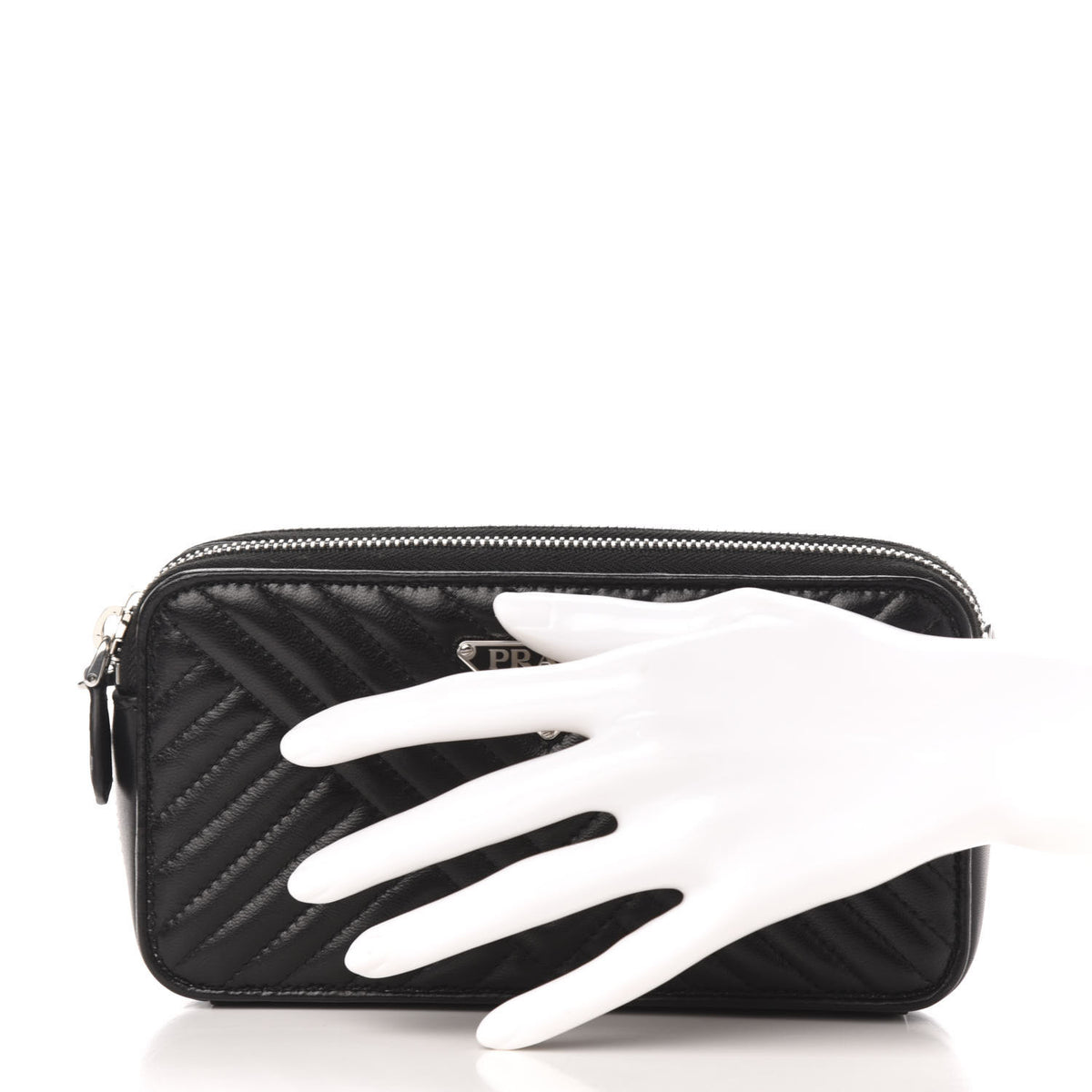 Prada Nappa Impunture Clutch Black 2 of 10