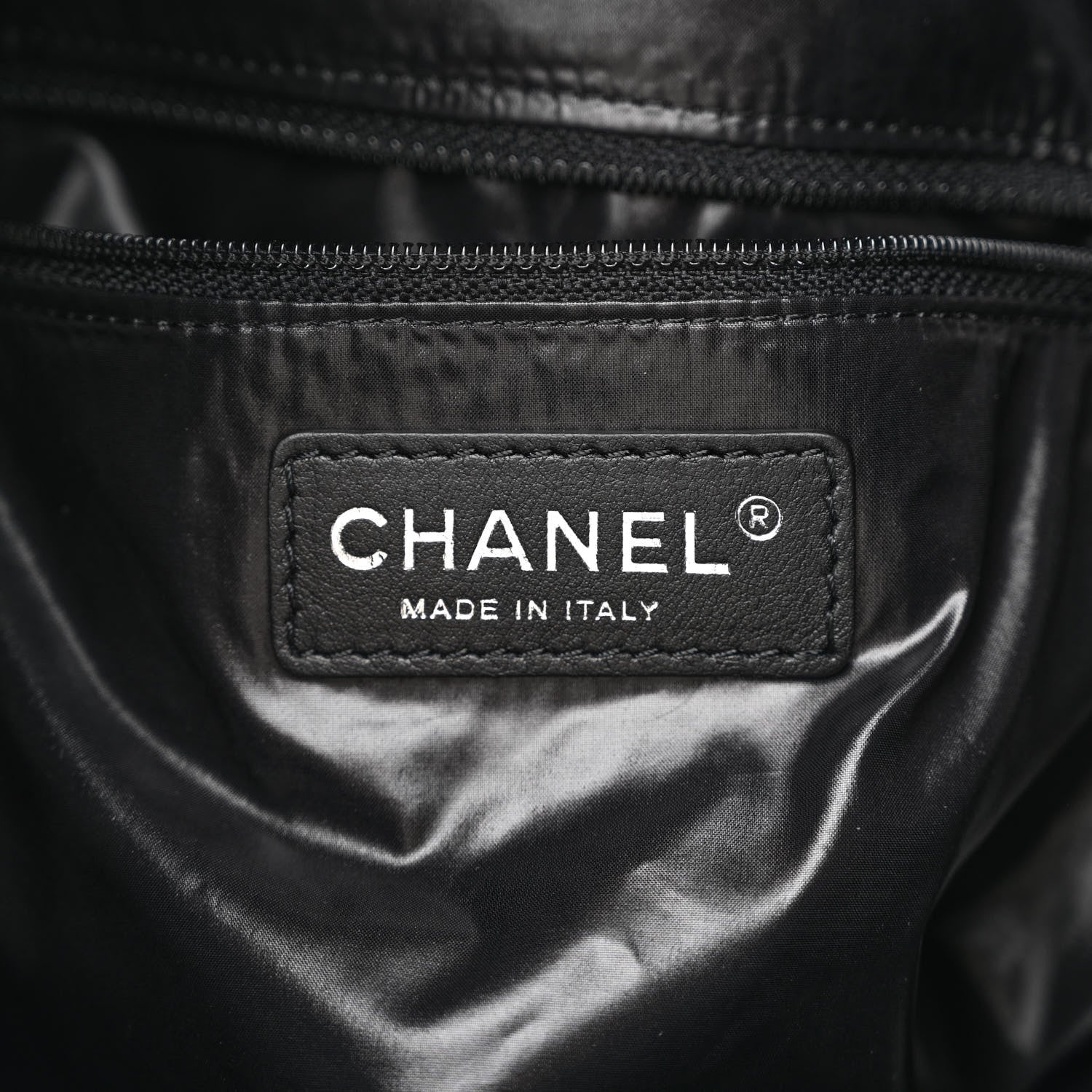 Chanel Wool Calfskin Embroidered Paris Hamburg Drawstring Backpack Navy Blue 6 of 10