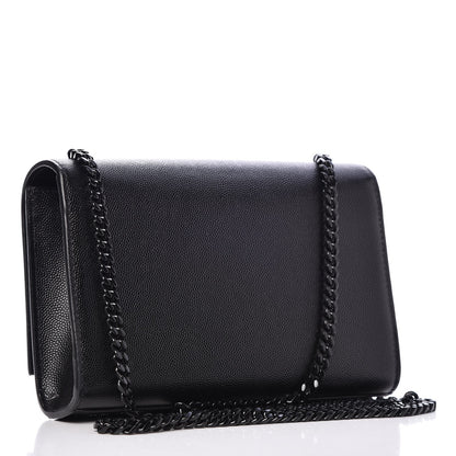 Saint Laurent Grain De Poudre Small Monogram Kate Satchel Black 3 of 6