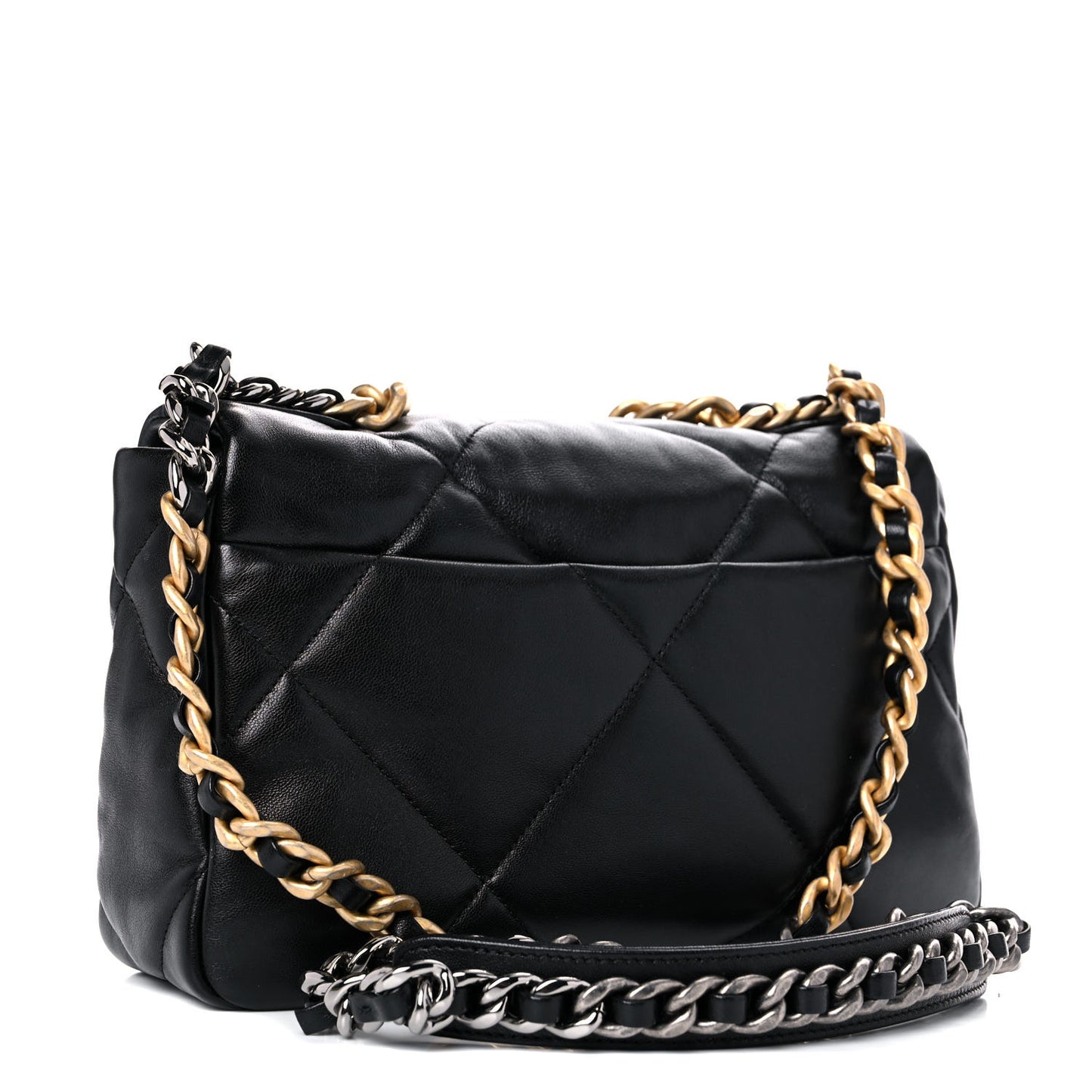 Lambskin Quilted Medium Chanel 19 Flap Black