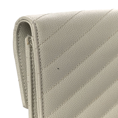 Saint Laurent Grain De Poudre Matelasse Chevron Monogram Envelope Clutch Blanc Vintage 12 of 12