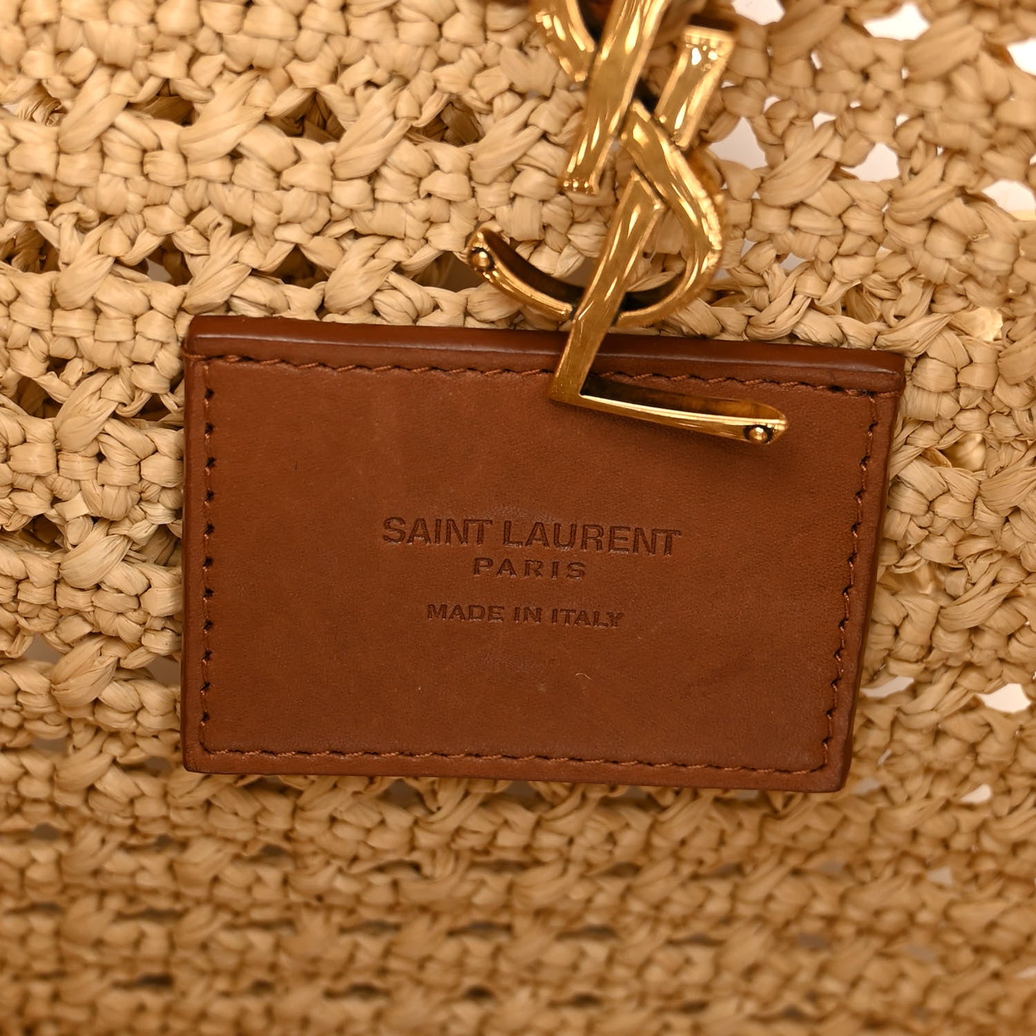 Saint Laurent SAINT LAURENT Raffia Monogram Le 5 A 7 Hobo Natural 6 of 9