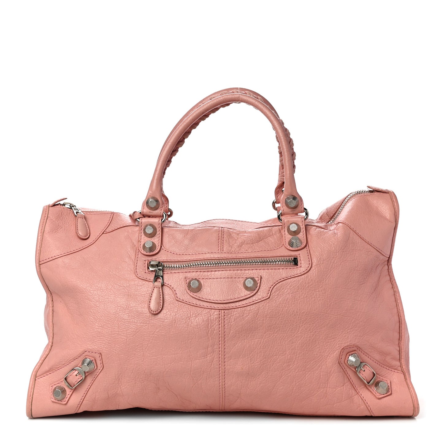 Agneau Giant 12 Silver Hardware Work Rose Peche