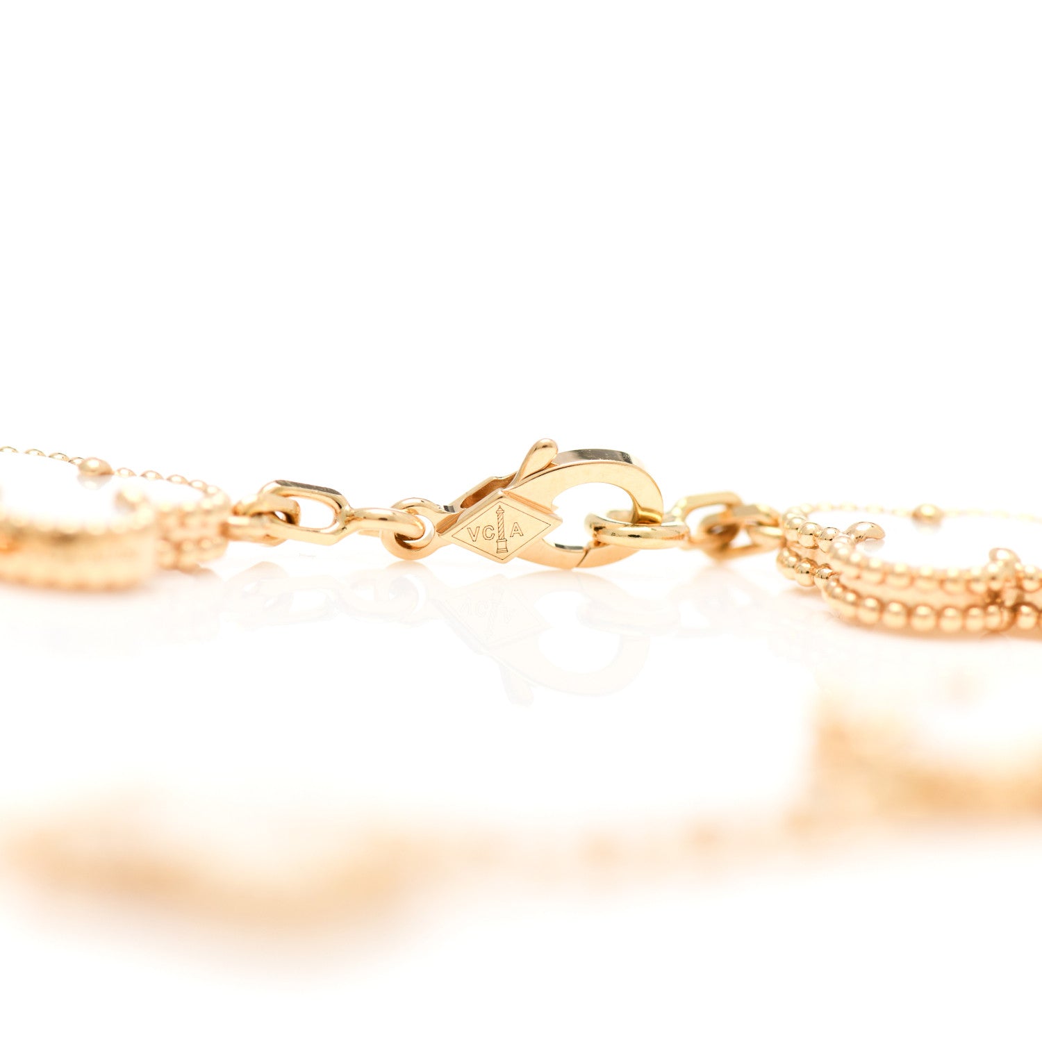 Van Cleef & Arpels 18K Yellow Gold Mother of Pearl 5 Motifs Vintage Alhambra Bracelet 3 of 6