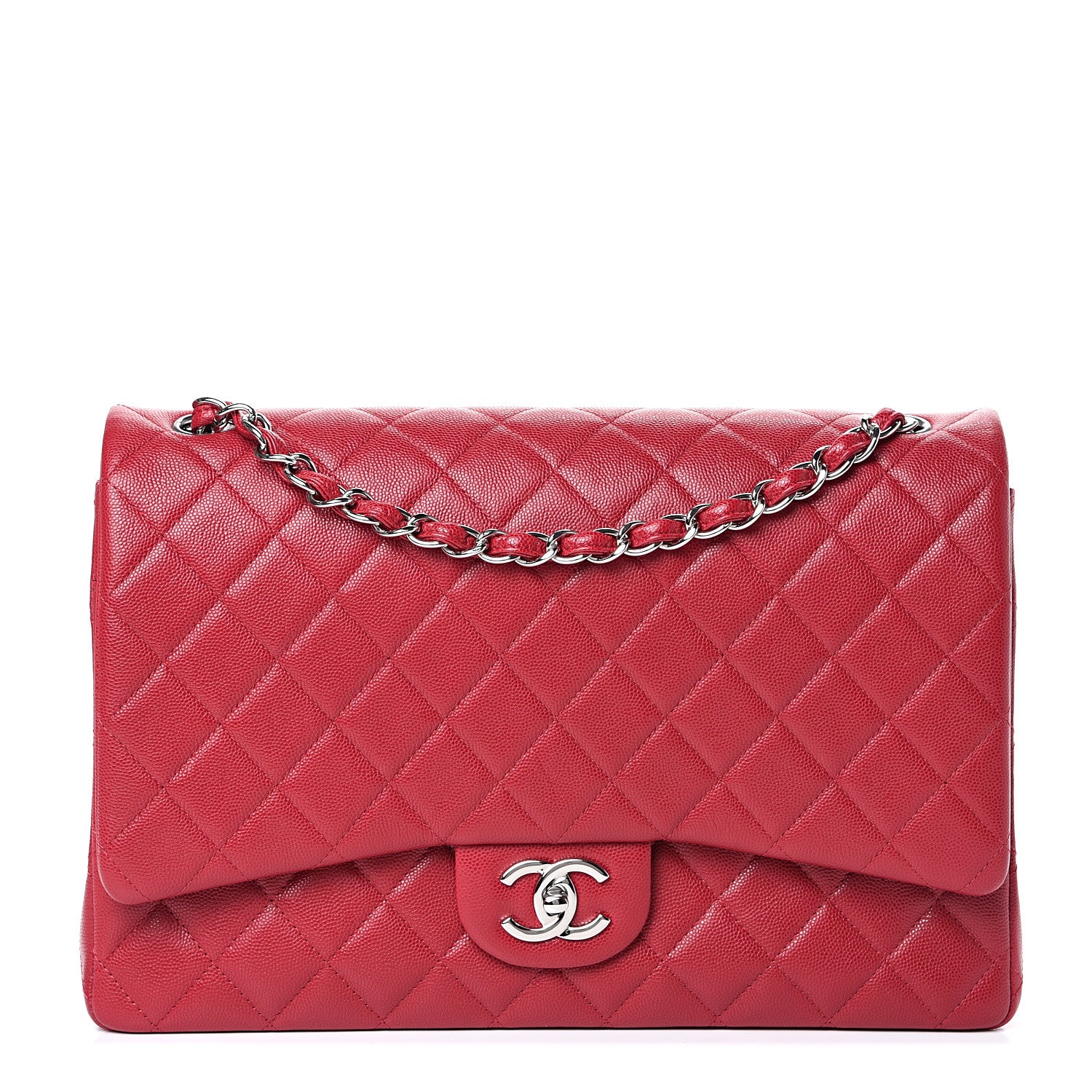 Chanel Caviar Quilted Maxi Double Flap Red 1 of 14