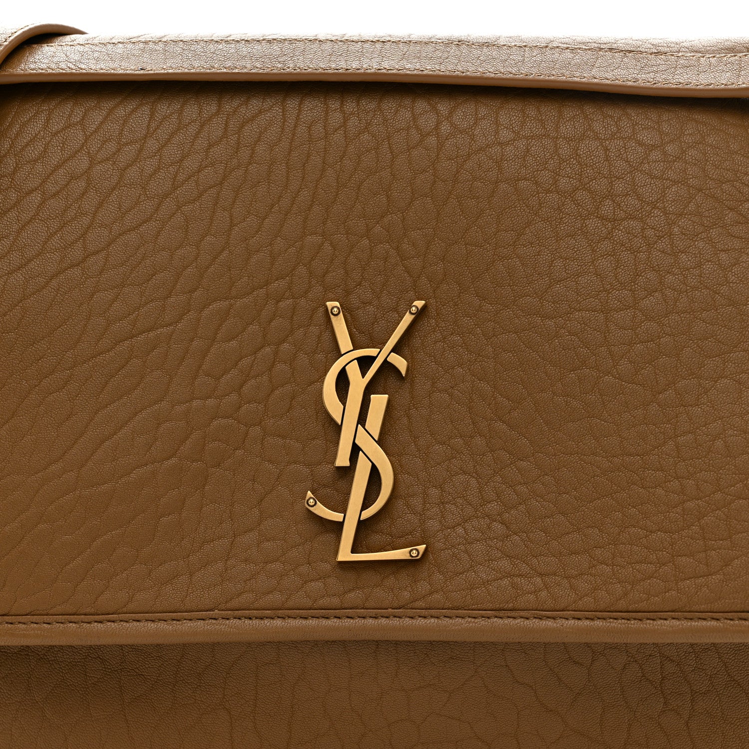 Saint Laurent Grained Lambskin Monogram Large Niki Chain Satchel Dark Cork 9 of 12