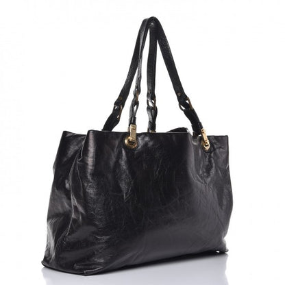 Lanvin Crinkled Lambskin Tote Black 3 of 9