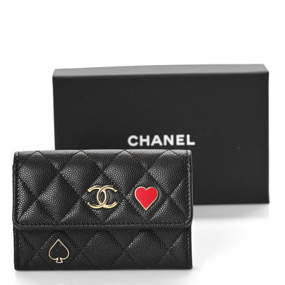 Chanel Caviar Quilted Enamel Coco Casino Flap Card Holder Wallet Black 9 of 9