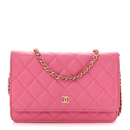 Chanel Caviar Quilted Wallet on Chain WOC Pink 1 of 14