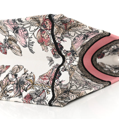 Christian Dior Canvas Embroidered Large Butterfly Around The World Book Tote White Pastel Pink 10 of 11