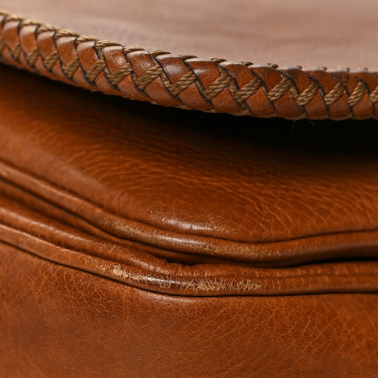 Grained Calfskin Medium Marrakech Flap Messenger Bag Brown