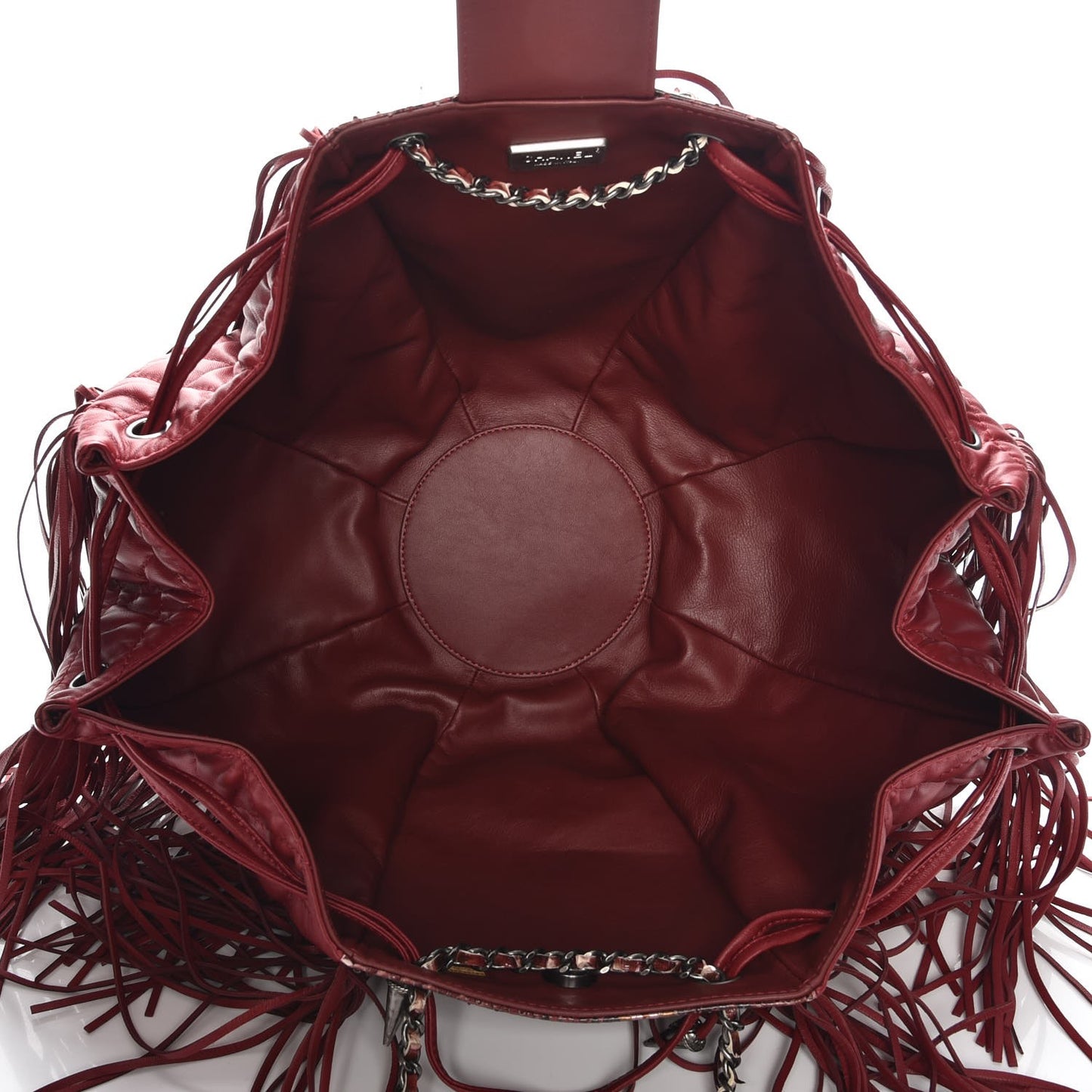 Lambskin Python Quilted Western Baluchon Fringe Bag Red