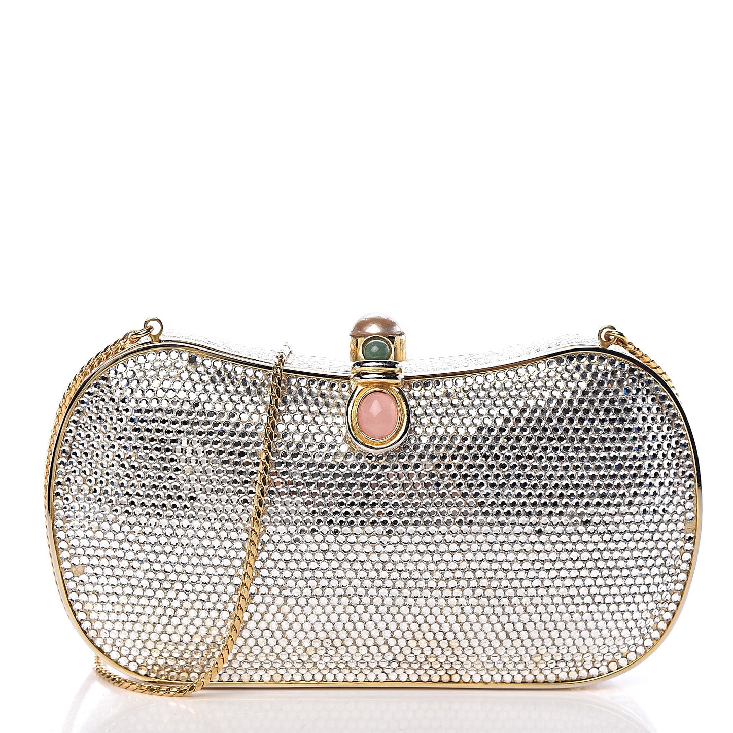 Swarovski Crystal Minaudiere Clutch Gold