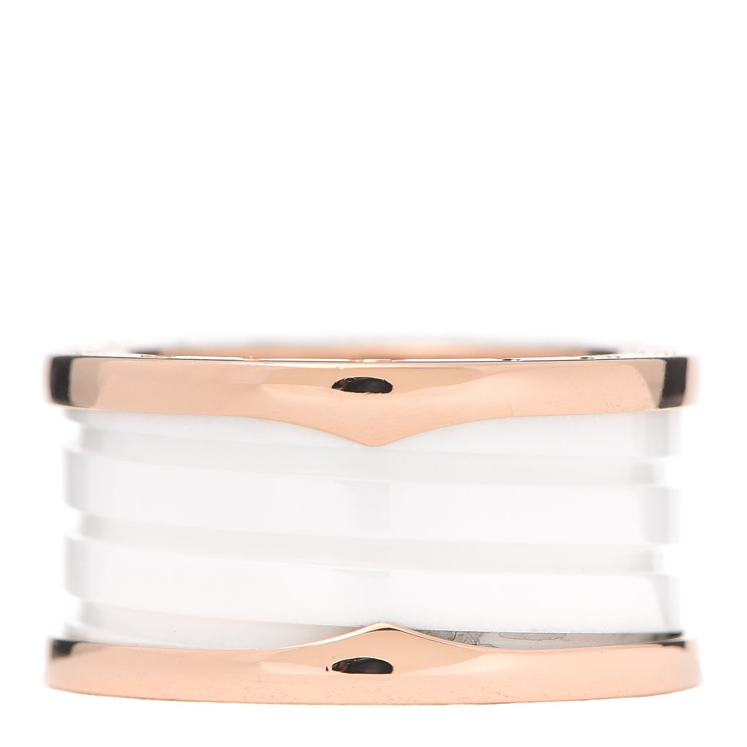 Bulgari 18K Rose Gold White Ceramic B.Zero1 Four-Band Ring 57 8 3 of 6