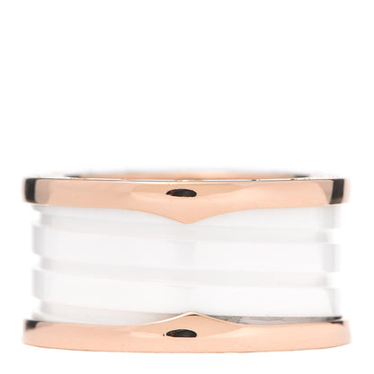 Bulgari 18K Rose Gold White Ceramic B.Zero1 Four-Band Ring 57 8 3 of 6