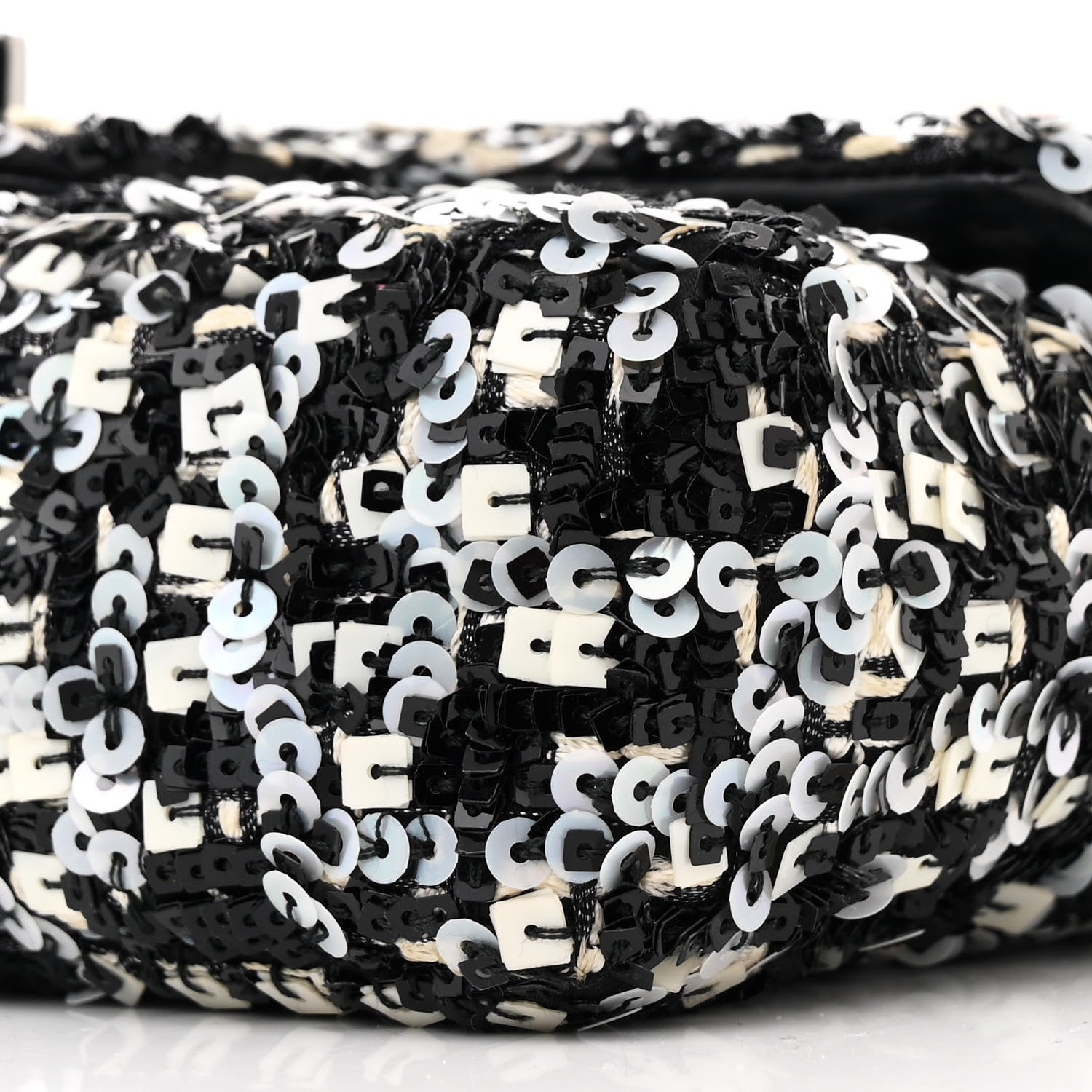 Chanel Sequin Lambskin Mini Flap Silver Black 10 of 10