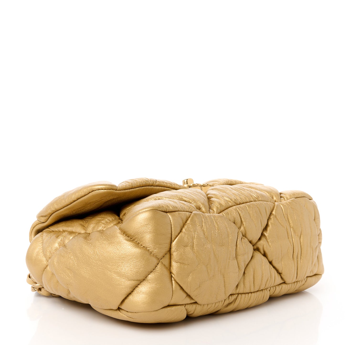 Iridescent Lambskin Quilted Medium Chanel 19 Flap Golden