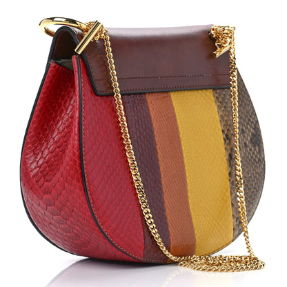 Chloe Snakeskin Drew Shoulder Bag Brown Multicolor 3 of 14