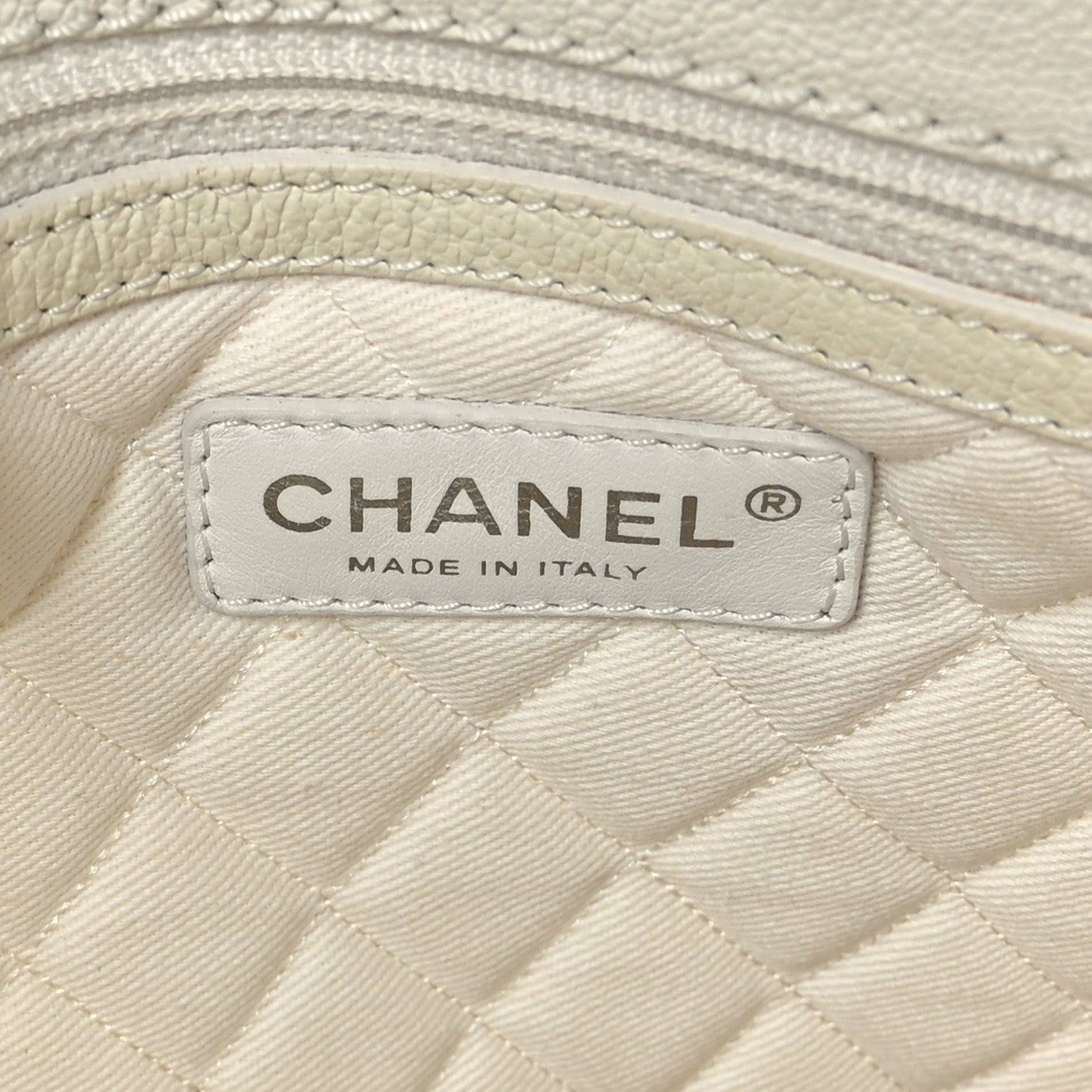 Chanel Goatskin Perforated Large CC Tote White 6 of 9