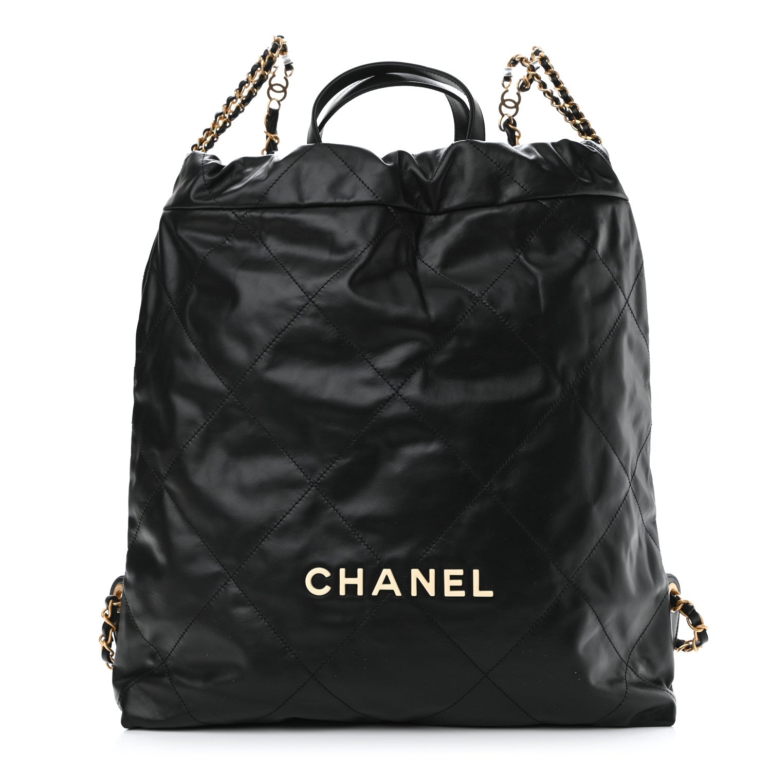 Chanel Shiny Calfskin Quilted Chanel 22 Backpack Black 1 of 10