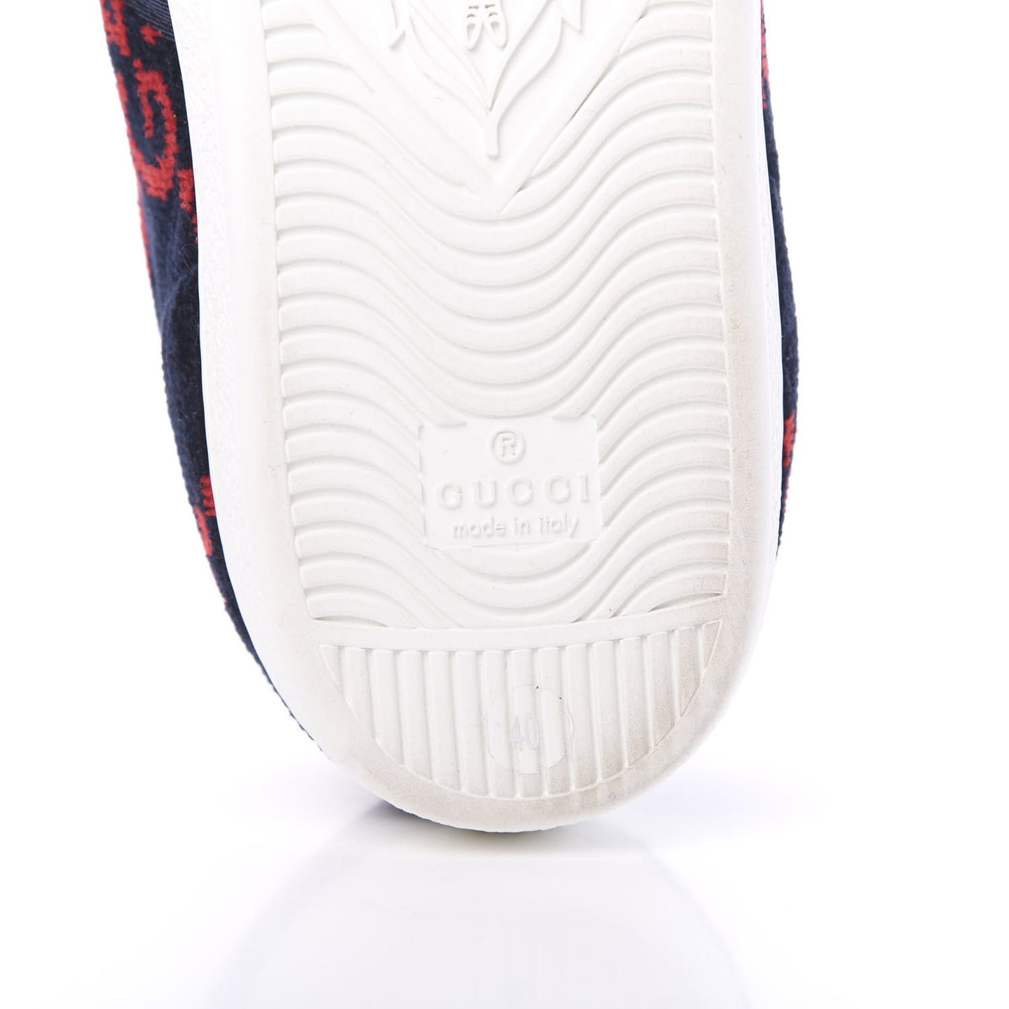 Terry Cloth GG Monogram Web Womens Ace Sneakers 40 Blue Red