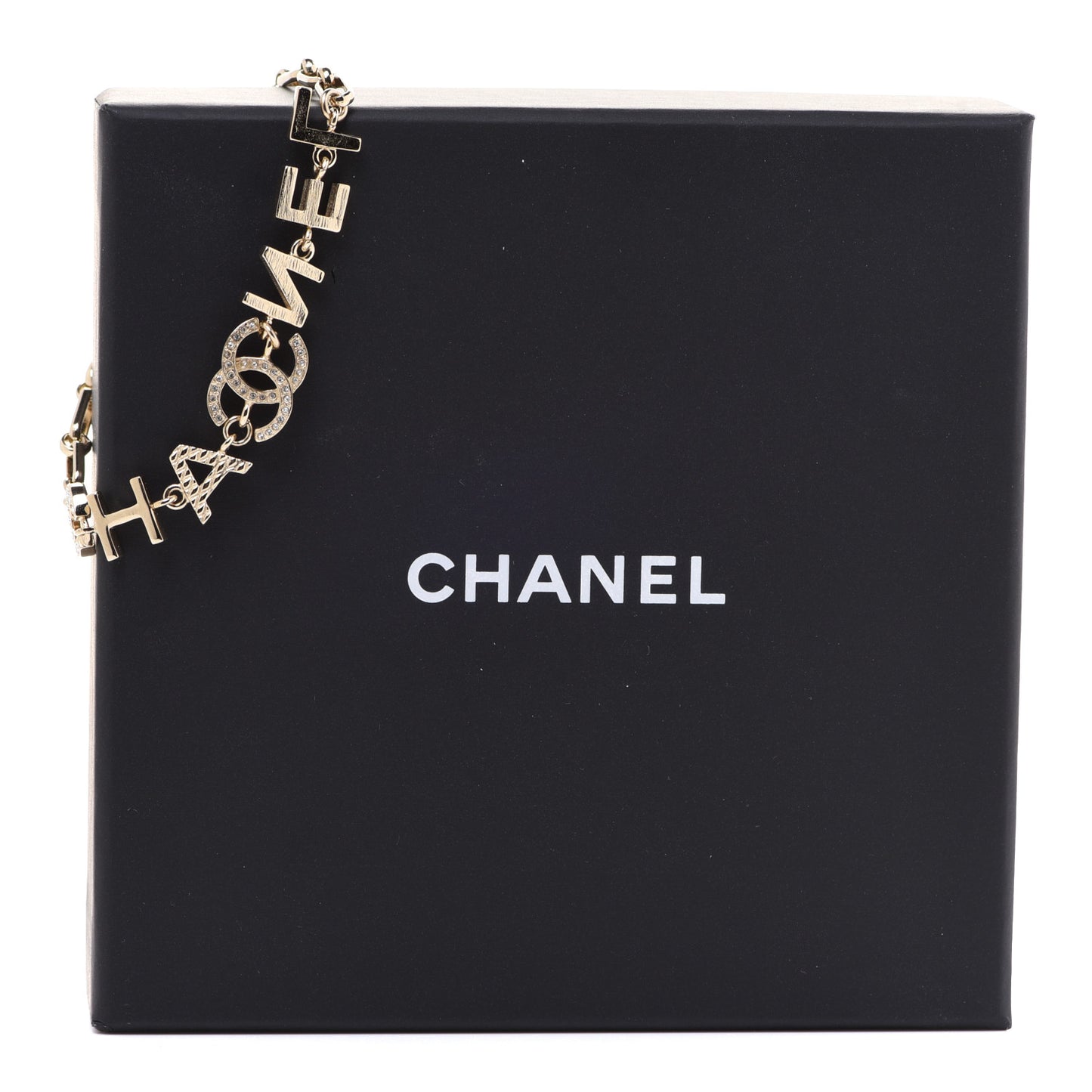 Metal Logo CC Chain Bracelet Gold