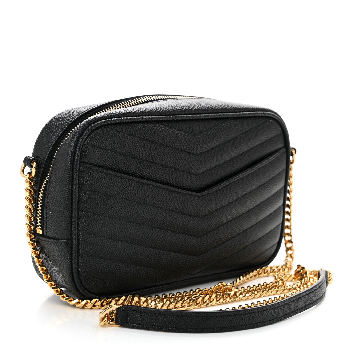 Saint Laurent Grain De Poudre Matelasse Monogram Mini Lou Camera Bag Black 3 of 11