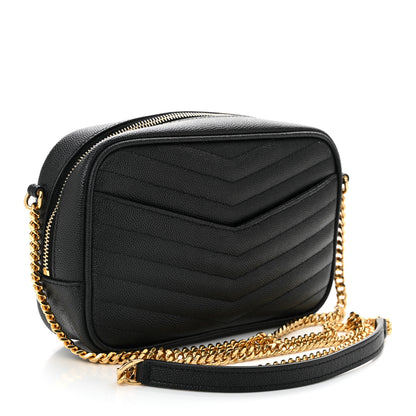 Saint Laurent Grain De Poudre Matelasse Monogram Mini Lou Camera Bag Black 3 of 11