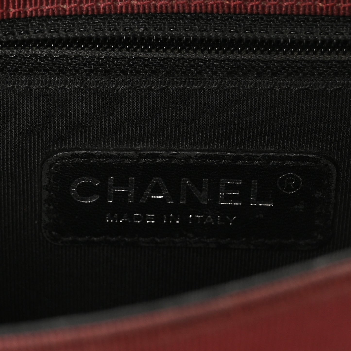 Calfskin Quilted Ballerine Flap Black Dark Red